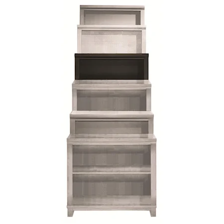 Transitional 60 Inch Bookcase Deep with One  Fixed and  Two Adjustable Shelves